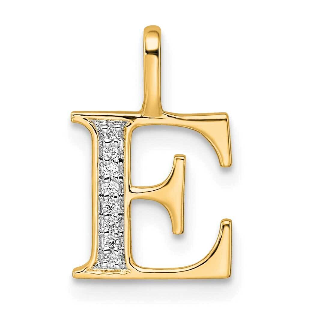 Diamond Letter E Initial Pendant 10k Gold PM8365E-003-1YA, MPN: PM8365E-003-1YA,