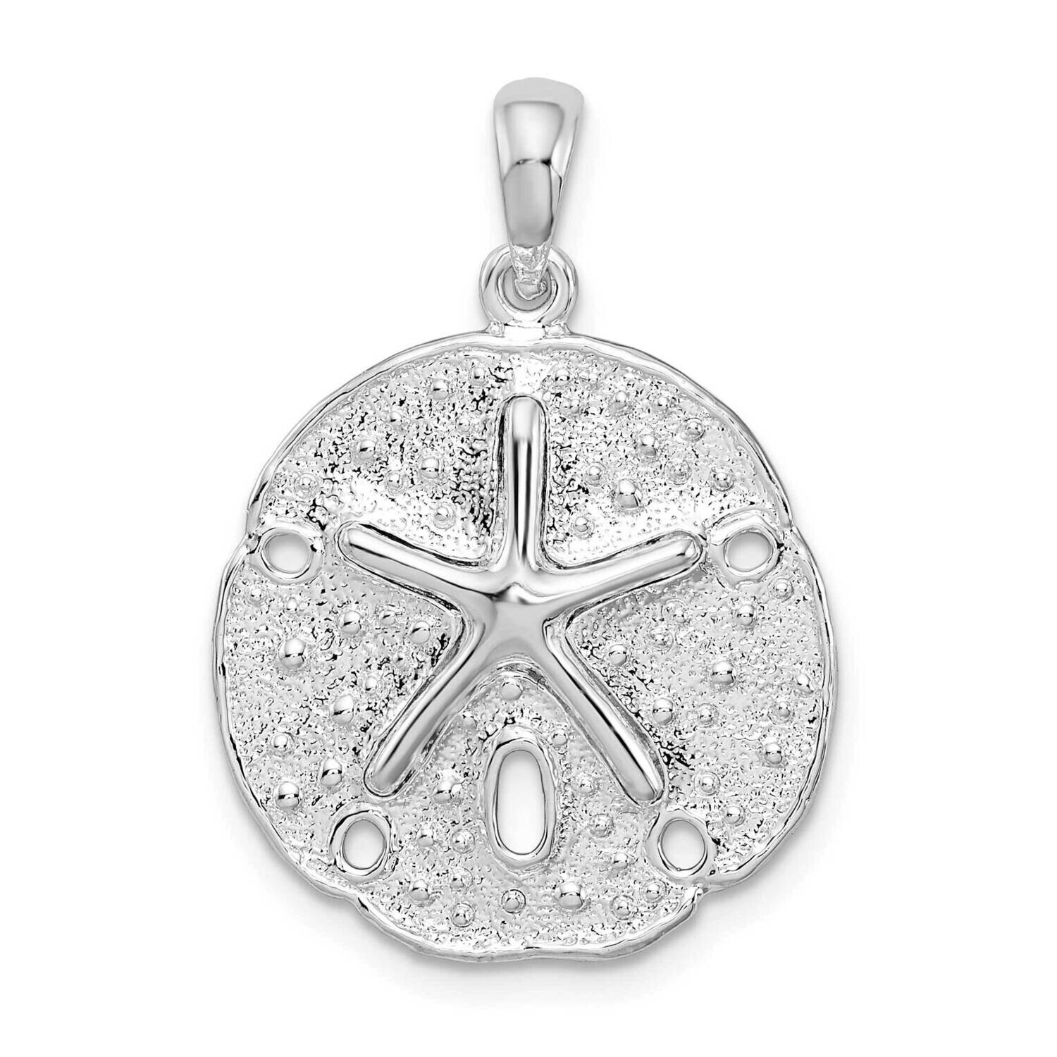 Textured SDollar Pendant Sterling Silver Polished QC10096