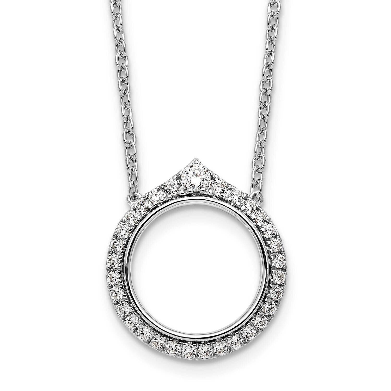 Fancy Circle Diamond 18 Inch Necklace 14k White Gold PM9946-050-WA-18, MPN: PM9946-050-WA-18,