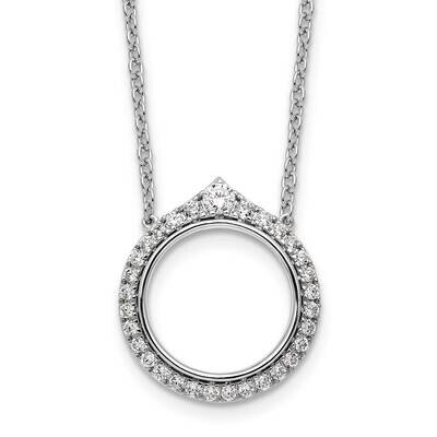 Fancy Circle Diamond 18 Inch Necklace 14k White Gold PM9946-050-WA-18, MPN: PM9946-050-WA-18,