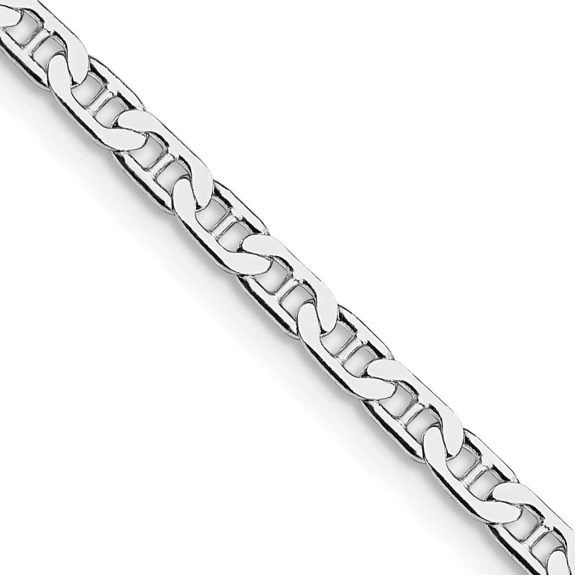 3mm Flat Anchor Chain 24 Inch Sterling Silver Rhodium-Plated QAN080R-24, MPN: QAN080R-24,