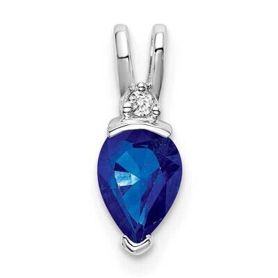 Pear Sapphire Diamond Pendant 14k White Gold PM7189-SA-002-WA, MPN: PM7189-SA-002-WA,