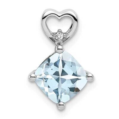 Aquamarine Diamond Heart Chain Slide 14k White Gold PM7399-AQ-001-WA, MPN: PM7399-AQ-001-WA, 191101…