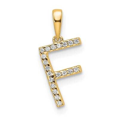 Diamond Letter F Initial Pendant 10k Gold PM9798F-006-1YA, MPN: PM9798F-006-1YA,