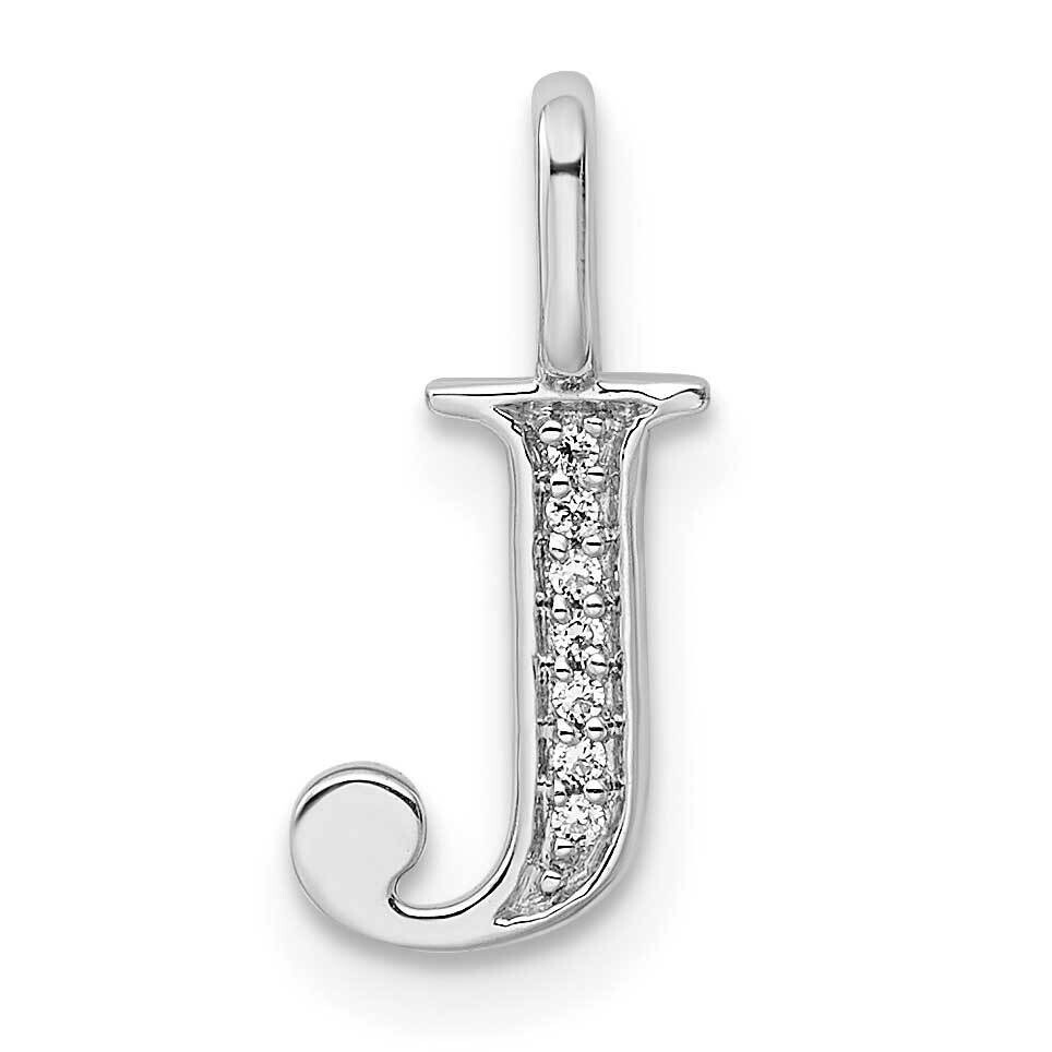 Diamond Letter J Initial Pendant 14k White Gold PM8365J-003-WA, MPN: PM8365J-003-WA, 196904071243