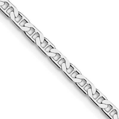3mm Flat Anchor Chain 20 Inch Sterling Silver Rhodium-Plated QAN080R-20, MPN: QAN080R-20,