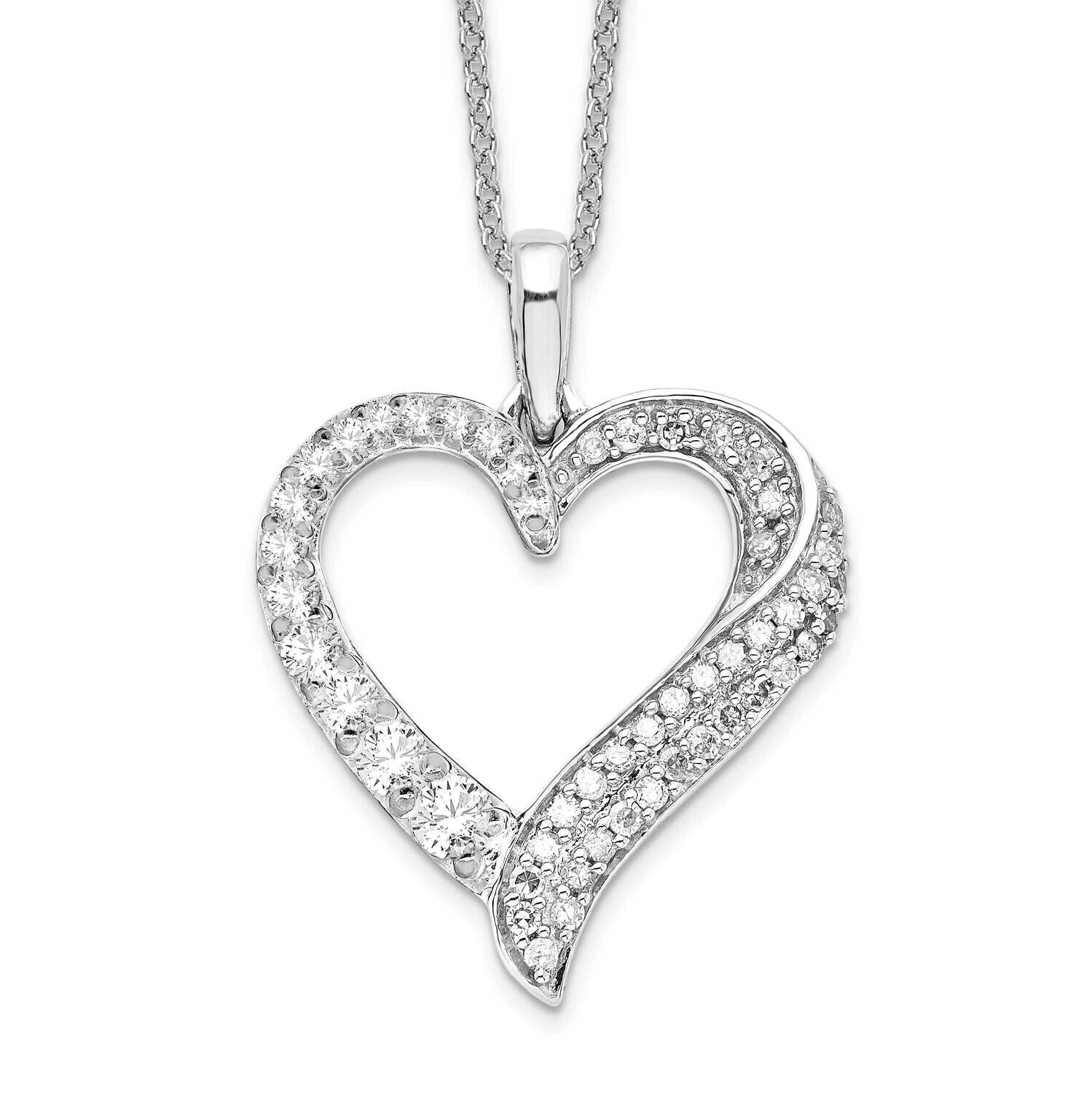 Diamond Heart Pendant Necklace 14k White Gold PM9681-050-WLG-18, MPN: PM9681-050-WLG-18, 8839578979…