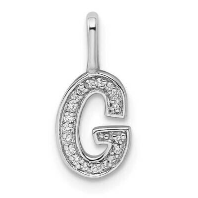 Diamond Letter G Initial Pendant 14k White Gold PM8367G-006-WA, MPN: PM8367G-006-WA, 196904071168