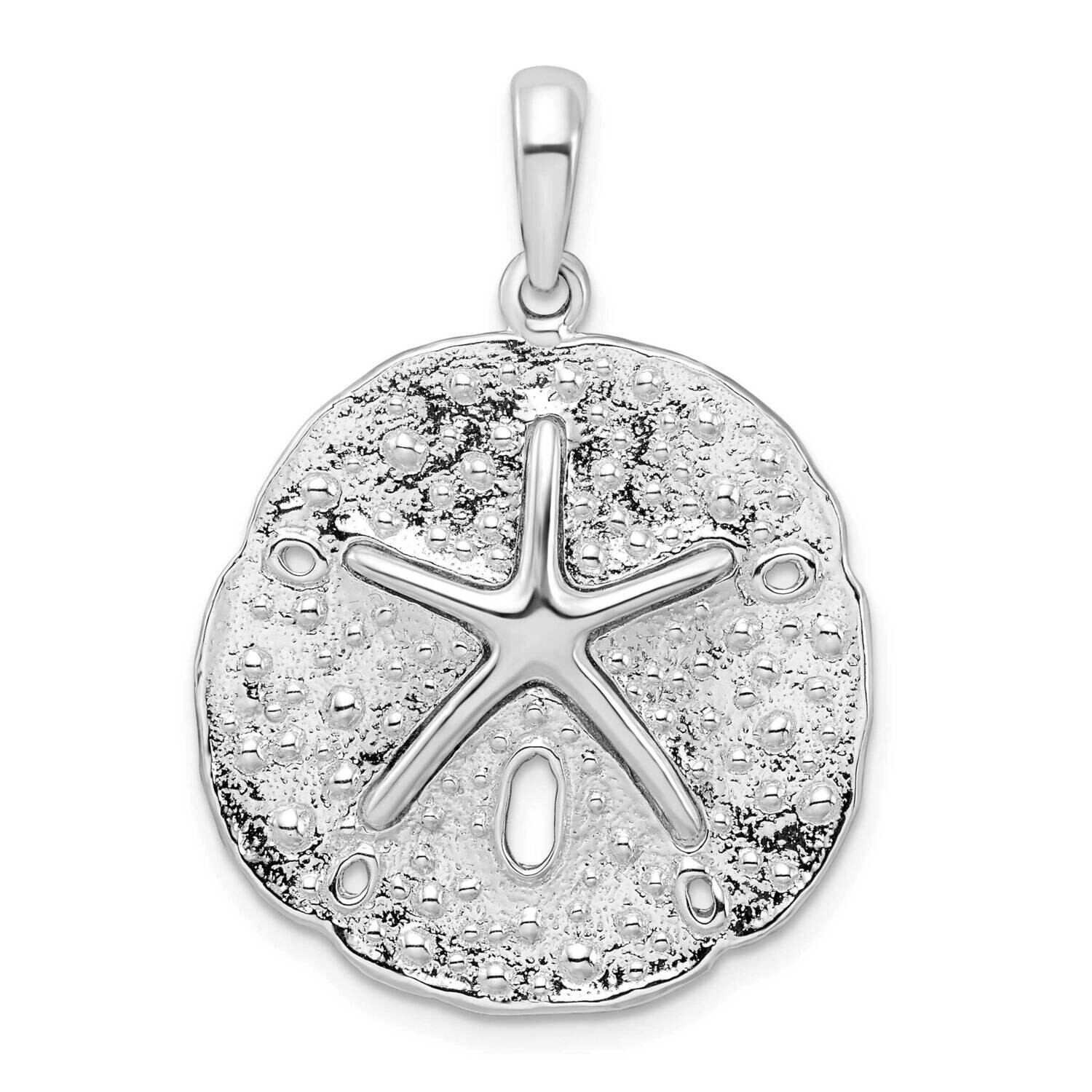 Textured SDollar Pendant Sterling Silver Polished QC10097