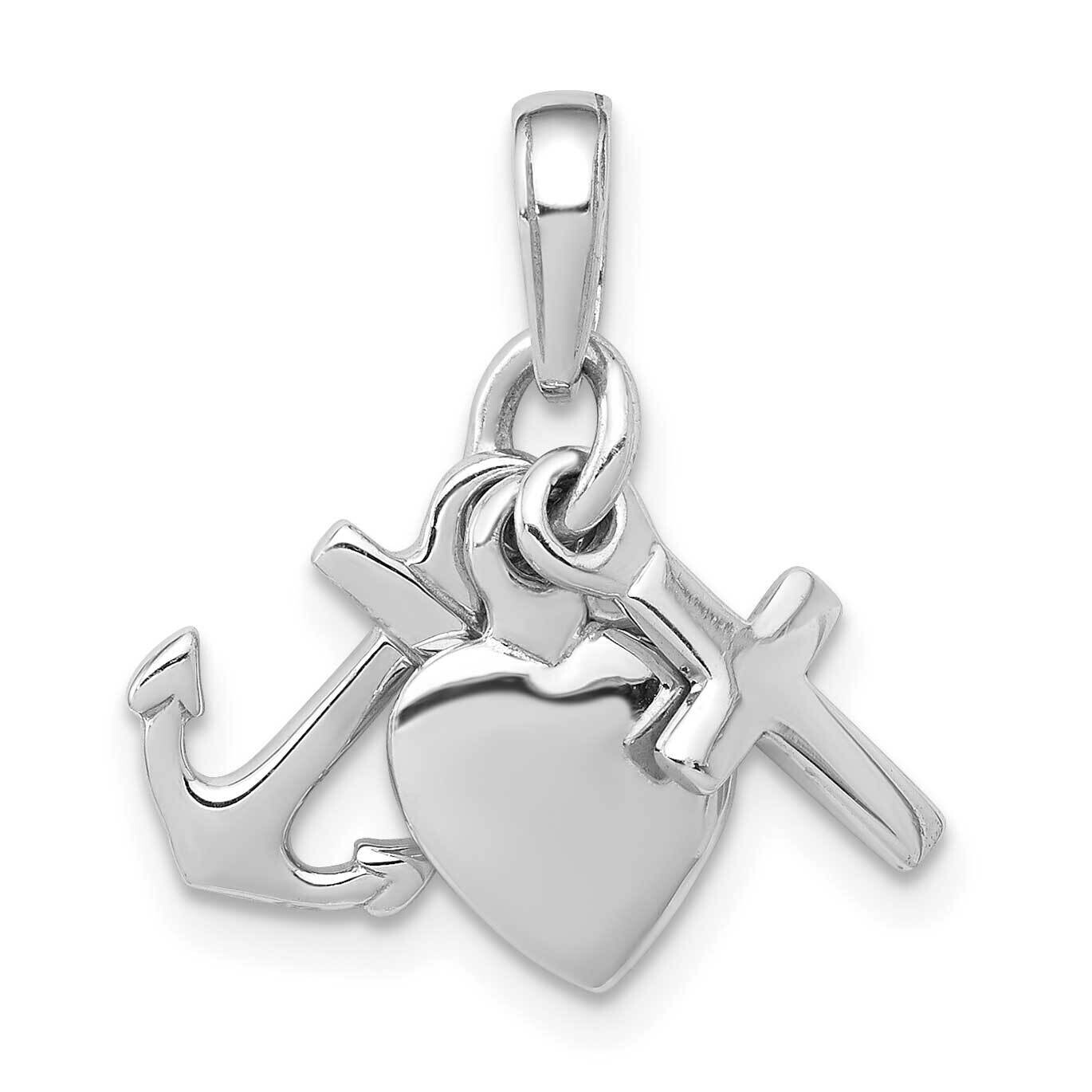 3D Moveable Anchor,Heart,Cross Pendant Sterling Silver Polished QC10202, MPN: QC10202, 637218170074