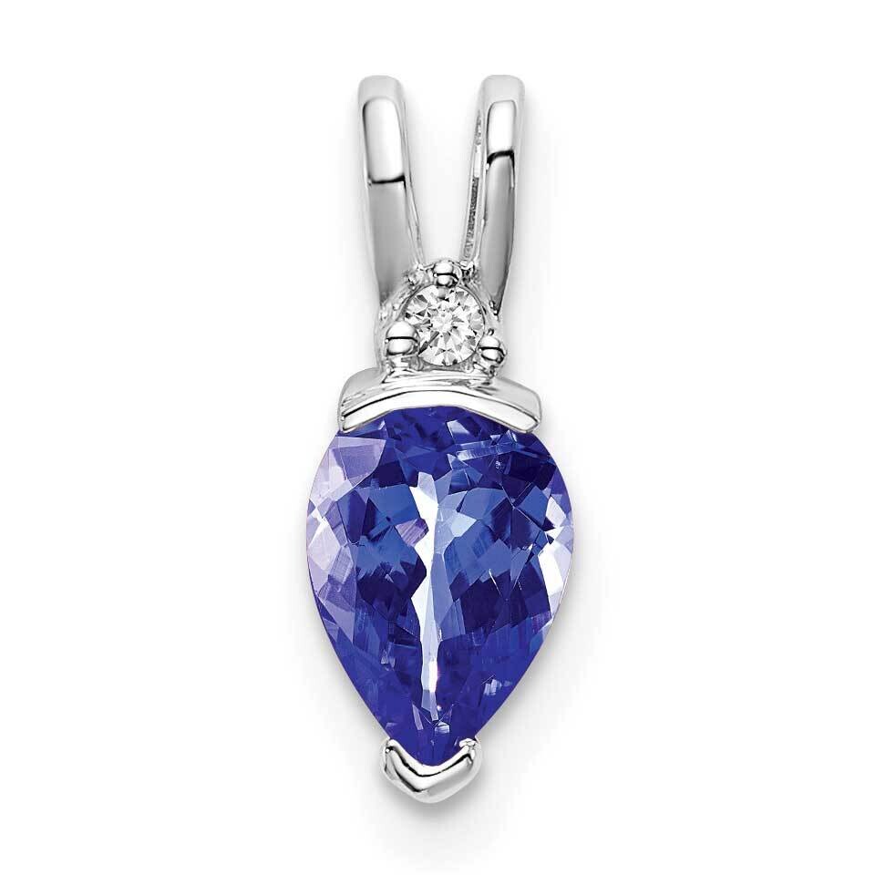 Pear Tanzanite Diamond Pendant 14k White Gold PM7189-TZ-002-WA, MPN: PM7189-TZ-002-WA,