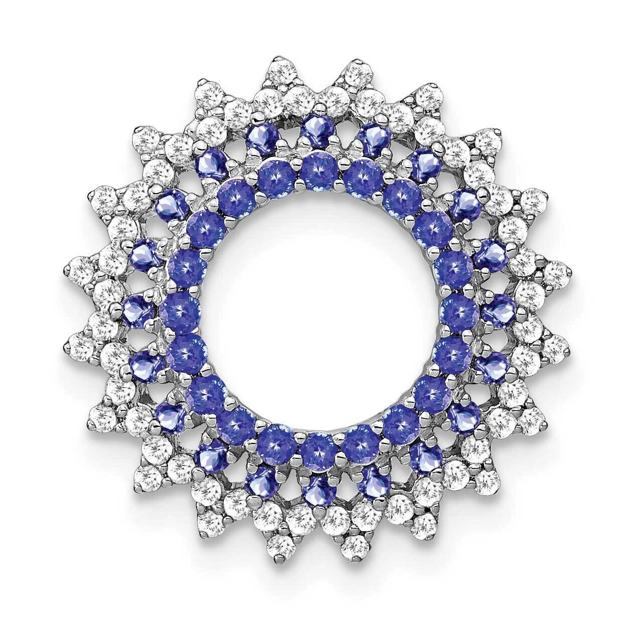 Tanzanite Diamond Sunburst Chain Slide 14k White Gold PM7212-TZ-034-WA, MPN: PM7212-TZ-034-WA,