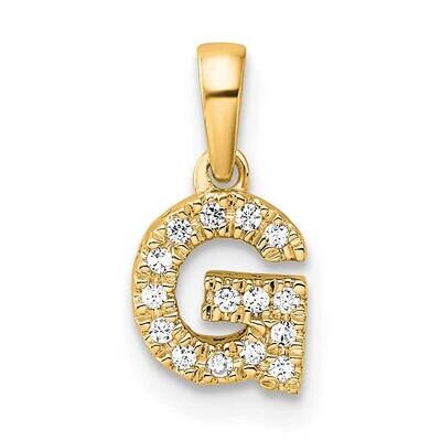 Diamond Letter G Initial Bail Pendant 10k Gold PM9797G-008-1YA, MPN: PM9797G-008-1YA,