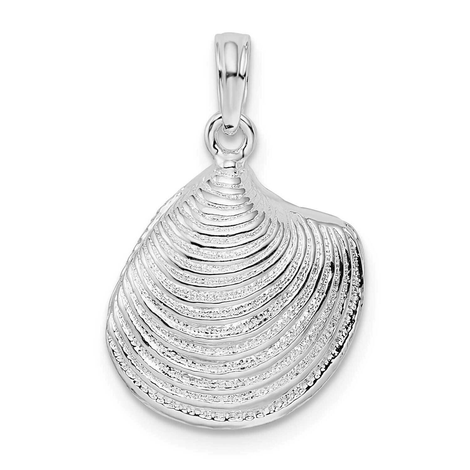 3D Clam Shell Pendant Sterling Silver Polished QC10254, MPN: QC10254, 637218170951