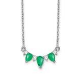 Diamond Created Emerald 18 Inch Necklace 14k White Gold PM7176-CEM-012-WLG, MPN: PM7176-CEM-012-WLG…