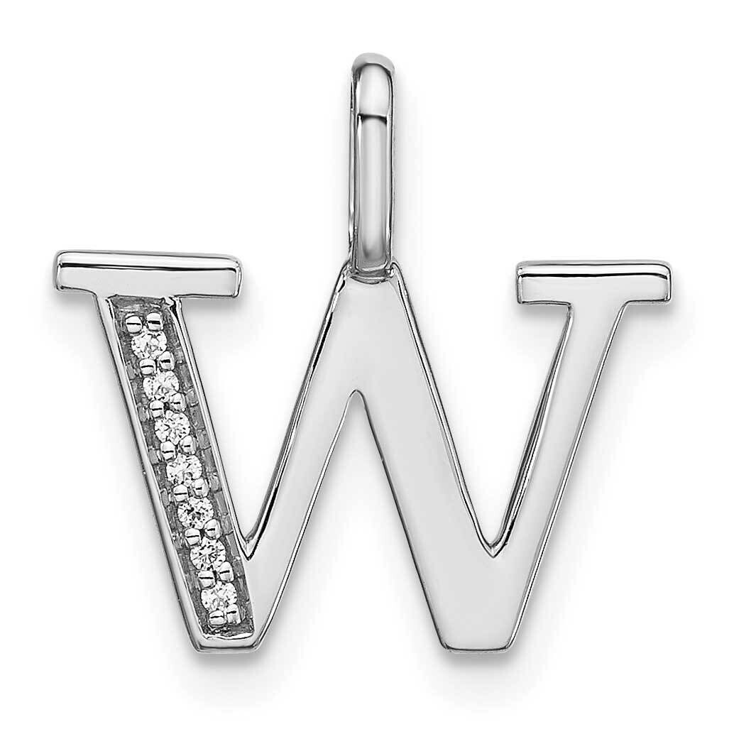 Diamond Lower Case Letter W Initial Pendant 14k White Gold PM8366W-002-WA, MPN: PM8366W-002-WA, 196…