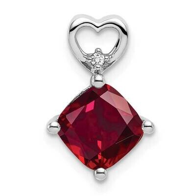 Created Ruby Diamond Heart Chain Slide 14k White Gold PM7399-CRU-001-WA, MPN: PM7399-CRU-001-WA, 19…