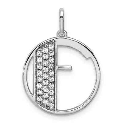 Gatsby Diamond Initial F Charm 14k White Gold PM9843F-028-WA, MPN: PM9843F-028-WA,