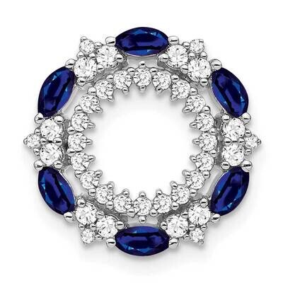 Sapphire Diamond Circle Chain Slide 14k White Gold PM7210-SA-052-WA, MPN: PM7210-SA-052-WA,