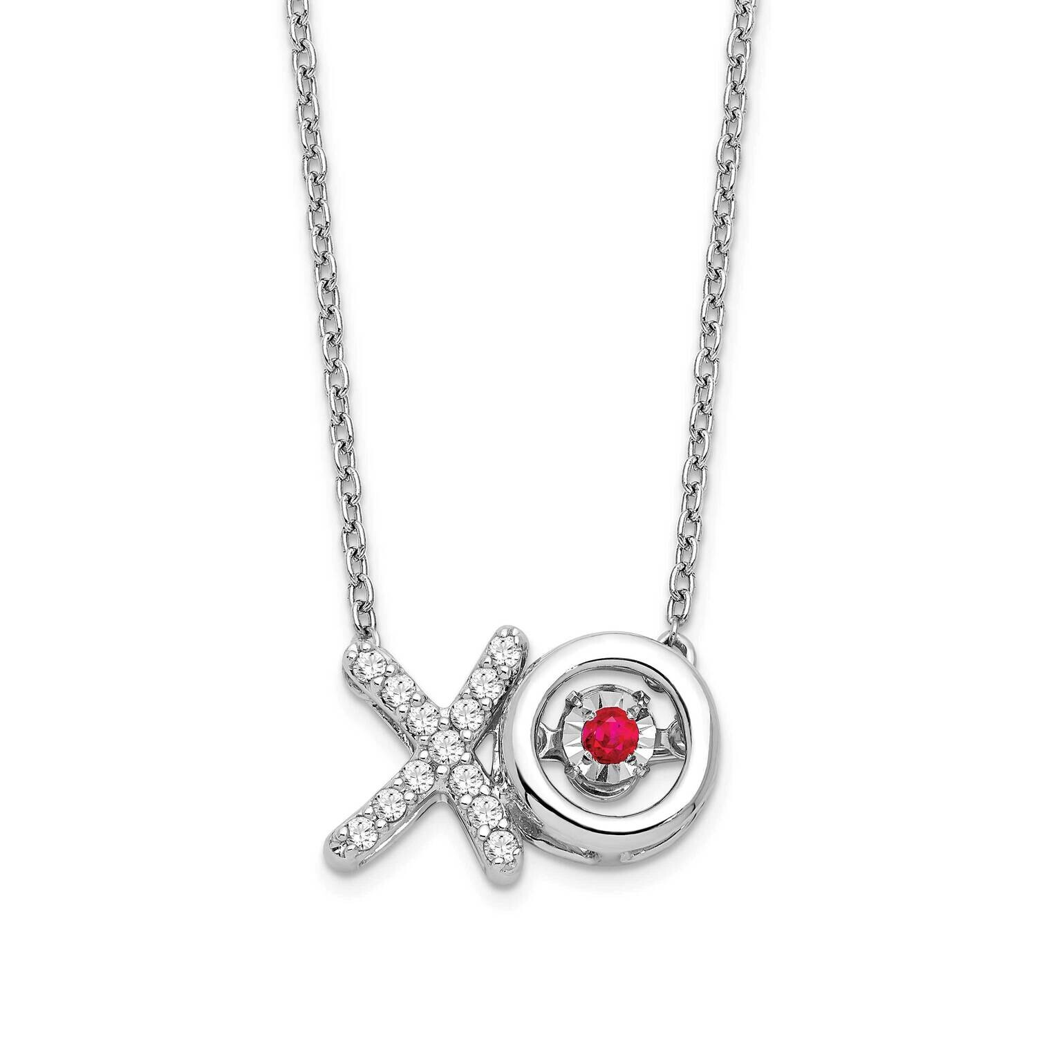 Ruby Diamond X O Vibrant Gemstone Necklace 14k White Gold PM7121-RU-014-WA, MPN: PM7121-RU-014-WA, …