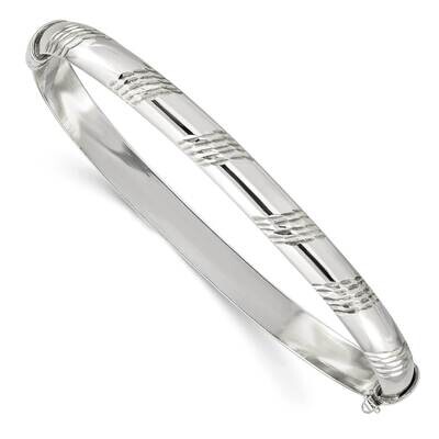 Diamond-Cut 6mm Bangle Sterling Silver QB1335, MPN: QB1335,