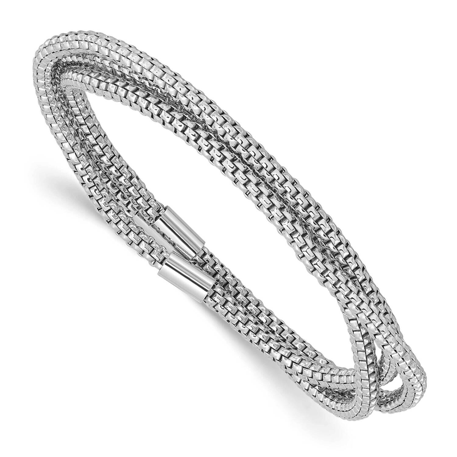 3 Intertwined Stretch Mesh Bracelets Sterling Silver Rhodium-Plated QB1479, MPN: QB1479, 1969041000…