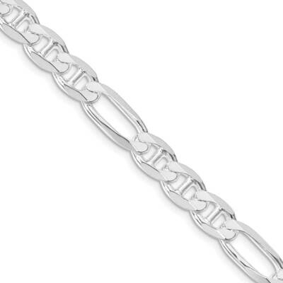 7.5mm Figaro Anchor Chain 20 Inch Sterling Silver Rhodium-Plated QAF200R-20, MPN: QAF200R-20,