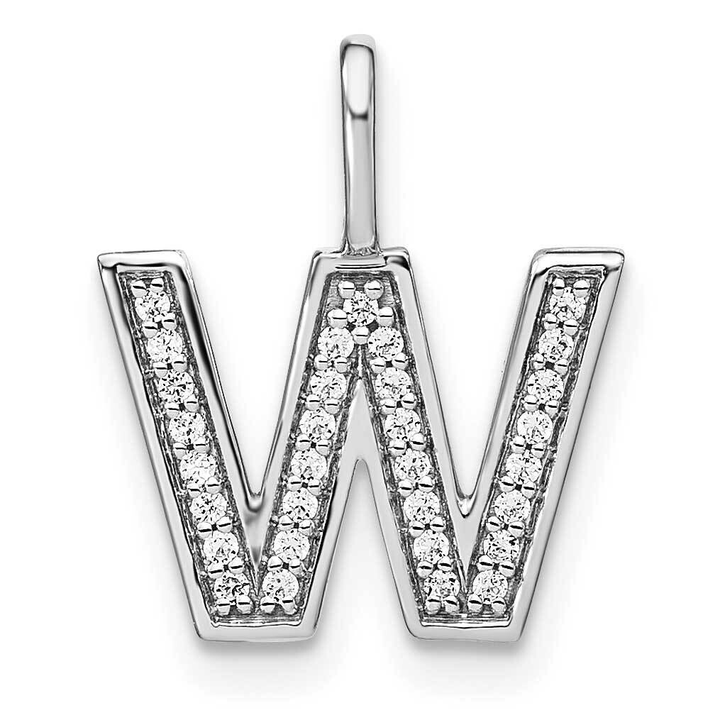 Diamond Lower Case Letter W Initial Pendant 14k White Gold PM8368W-011-WA, MPN: PM8368W-011-WA, 196…