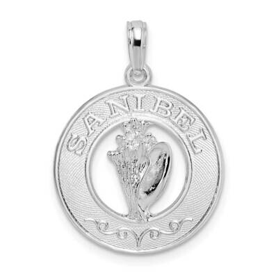 Sanibel Circle Shell Pendant Sterling Silver Polished QC10361, MPN: QC10361, 637218173983