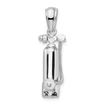 3D Single Scuba Tank Hose Pendant Sterling Silver Polished QC10595, MPN: QC10595, 637218187973