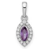 Diamond Amethyst Pendant 14k White Gold PM9354-AM-010-WLG, MPN: PM9354-AM-010-WLG, 883957882468