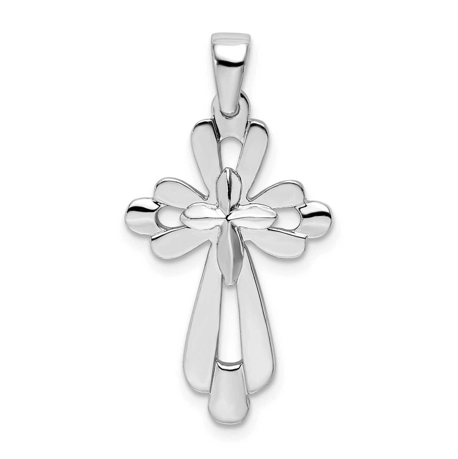 Fancy Cut-Out Cross Pendant Sterling Silver QC10199, MPN: QC10199, 637218169672