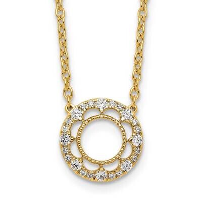 Fancy Circle Diamond 18 Inch Necklace 14k Gold PM9944-025-YA-18, MPN: PM9944-025-YA-18,