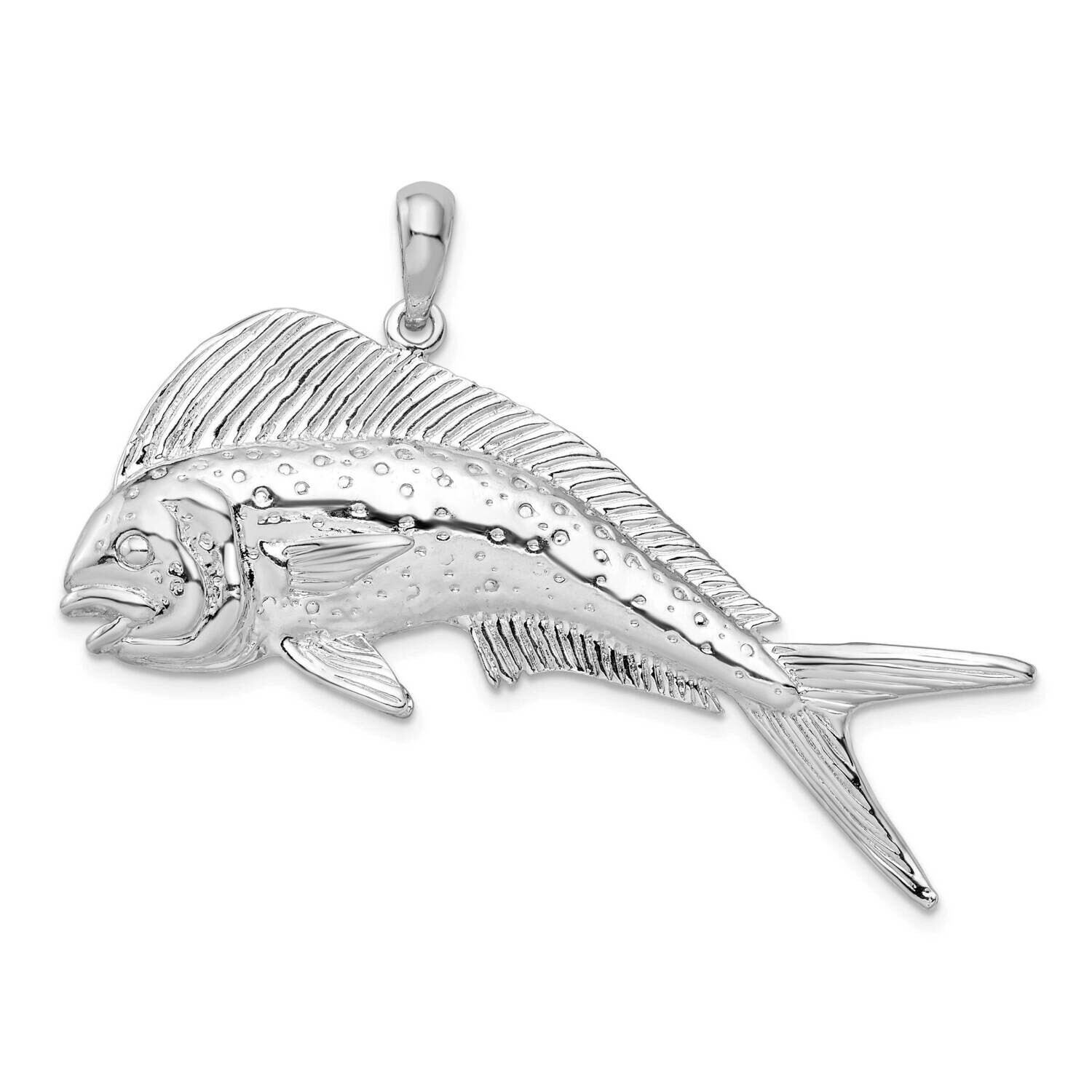 Mahi-Mahi Fish Pendant Sterling Silver Polished QC10397, MPN: QC10397, 637218177646