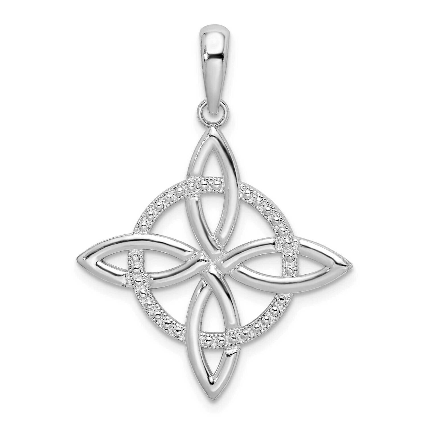 Celtic Eternity Knot Pendant Sterling Silver Polished QC10112