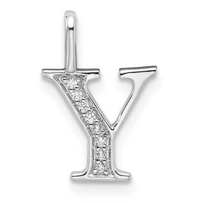 Diamond Letter Y Initial Pendant 14k White Gold PM8365Y-004-WA, MPN: PM8365Y-004-WA, 196904071816
