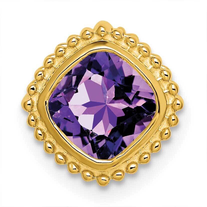 Cushion Amethyst Chain Slide 11 Inch 14k Gold PM7201-AM-Y, MPN: PM7201-AM-Y,