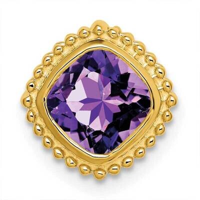 Cushion Amethyst Chain Slide 11 Inch 14k Gold PM7201-AM-Y, MPN: PM7201-AM-Y,