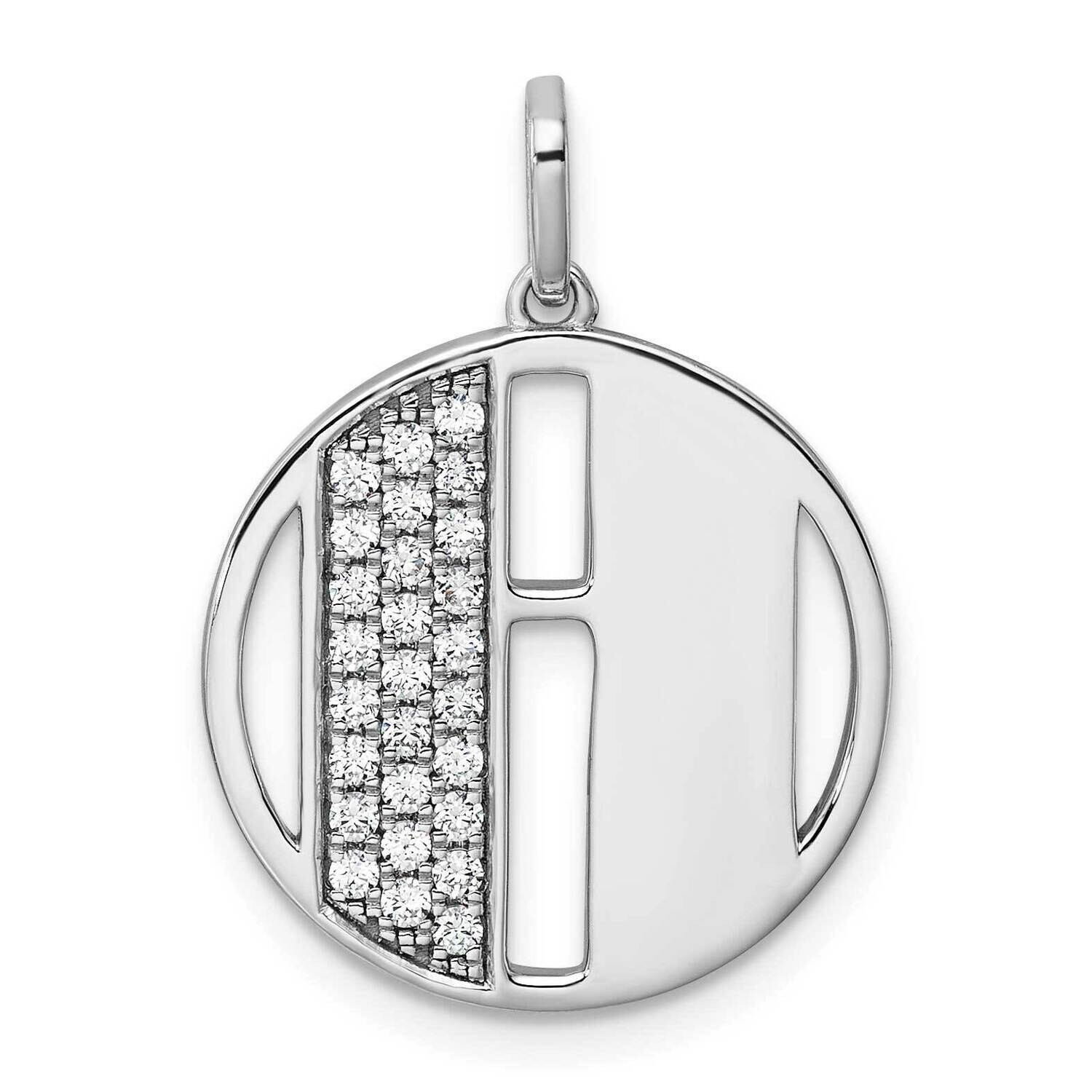 Gatsby Diamond Initial H Charm 14k White Gold PM9843H-028-WA, MPN: PM9843H-028-WA,