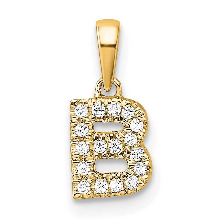 Diamond Letter B Initial Bail Pendant 14k Gold PM9797B-009-YA, MPN: PM9797B-009-YA,