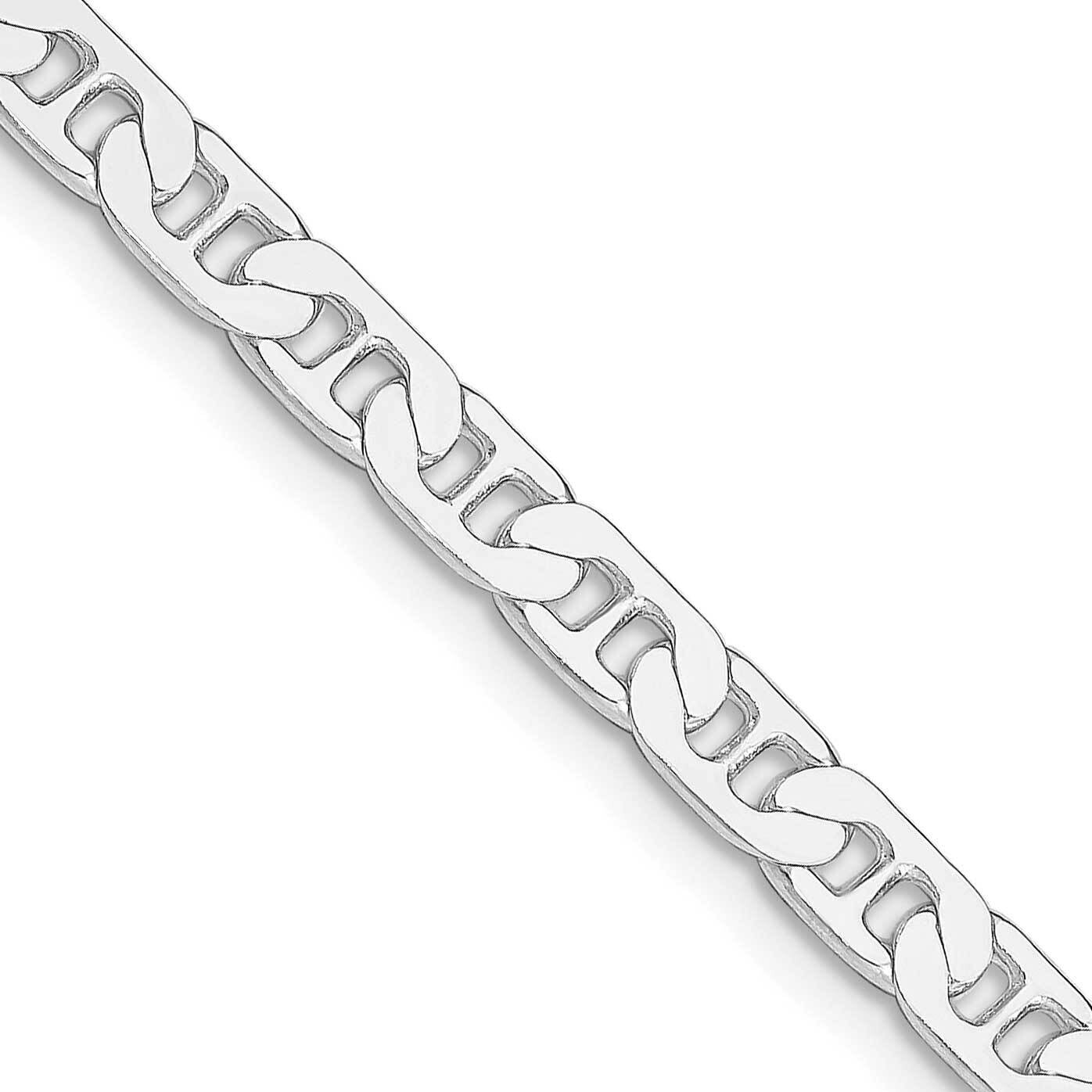 4.5mm Flat Anchor Chain 22 Inch Sterling Silver Rhodium-Plated QAN120R-22, MPN: QAN120R-22,