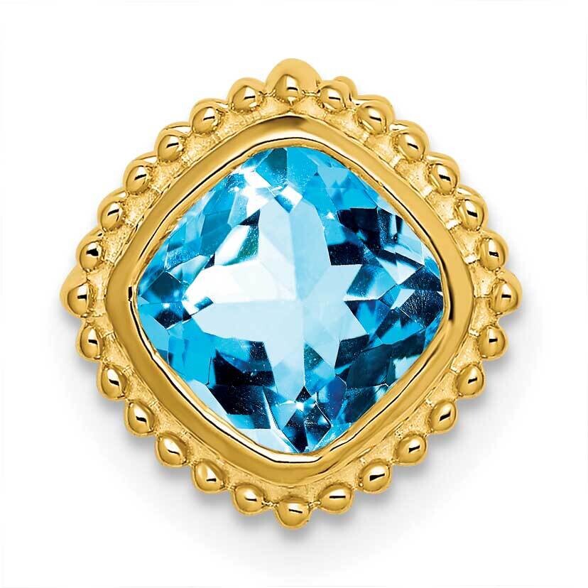 Cushion Blue Topaz Chain Slide 11 Inch 14k Gold PM7201-BT-Y, MPN: PM7201-BT-Y,