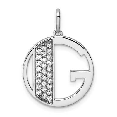 Gatsby Diamond Initial G Charm 14k White Gold PM9843G-028-WA, MPN: PM9843G-028-WA,