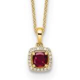 Diamond Created Ruby Pendant Necklace 14k Gold PM8582-CRU-010-YLG, MPN: PM8582-CRU-010-YLG, 8839578…