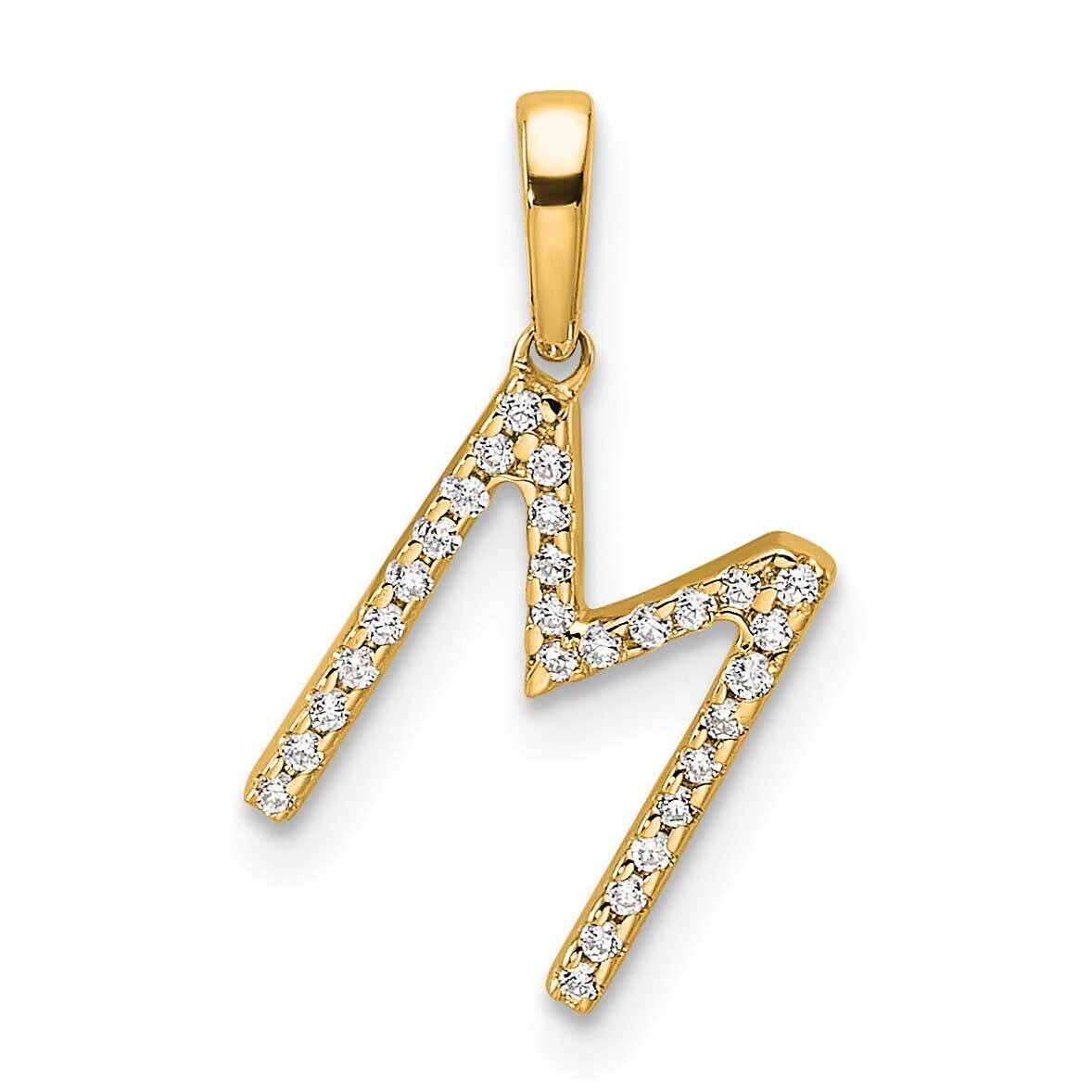 Diamond Letter M Initial Pendant 14k Gold PM9798M-009-YA, MPN: PM9798M-009-YA,