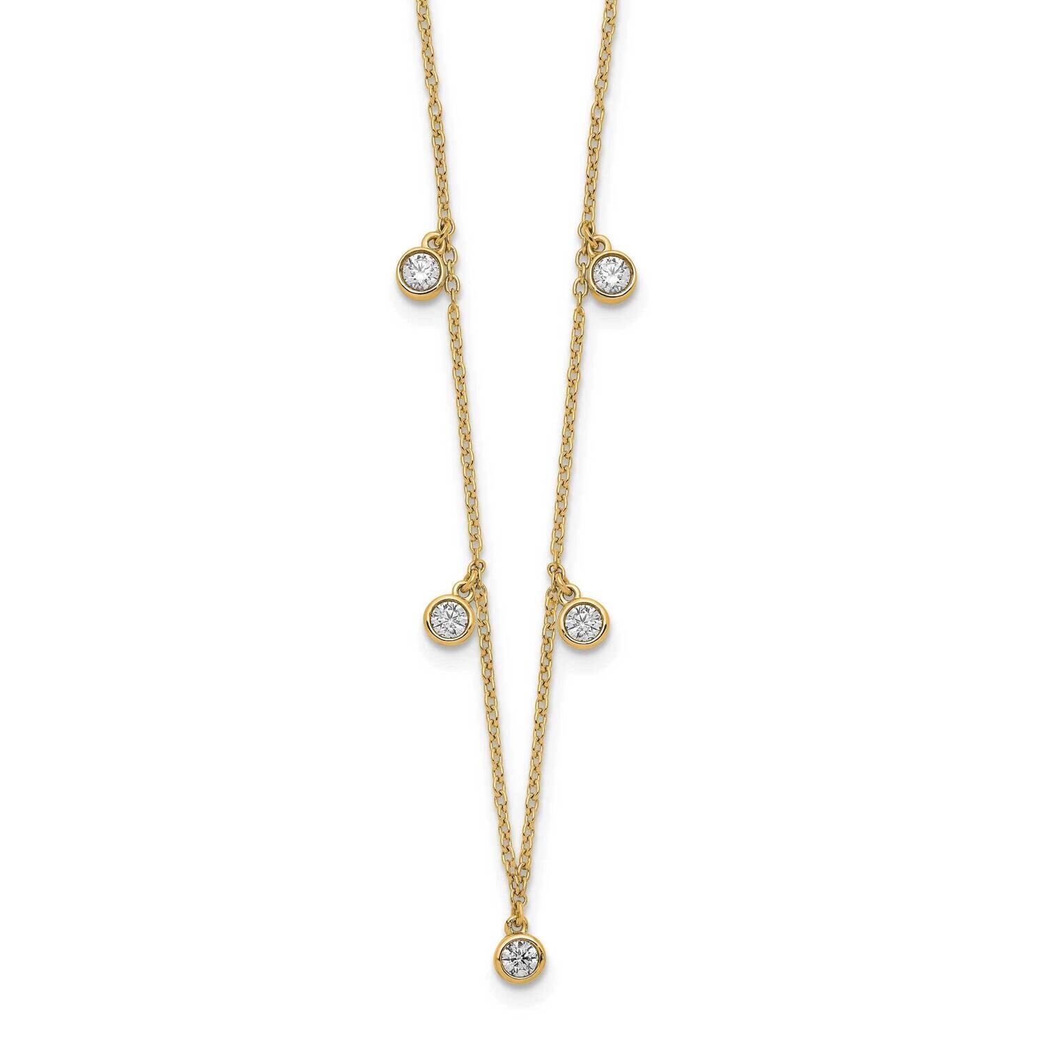 5-Station Diamond 18 Inch Necklace 14k Gold PM8566-038-YA