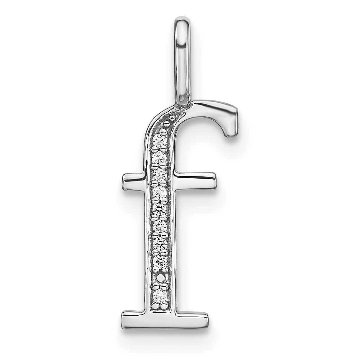 Diamond Lower Case Letter F Initial Pendant 14k White Gold PM8366F-004-WA, MPN: PM8366F-004-WA, 196…