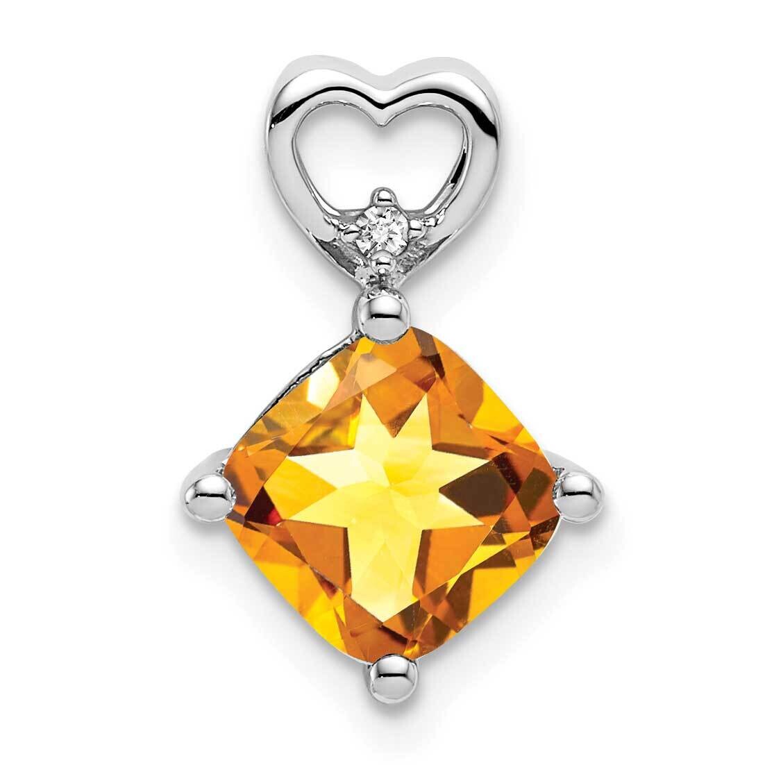 Citrine Diamond Heart Chain Slide 14k White Gold PM7399-CI-001-WA, MPN: PM7399-CI-001-WA, 191101400…