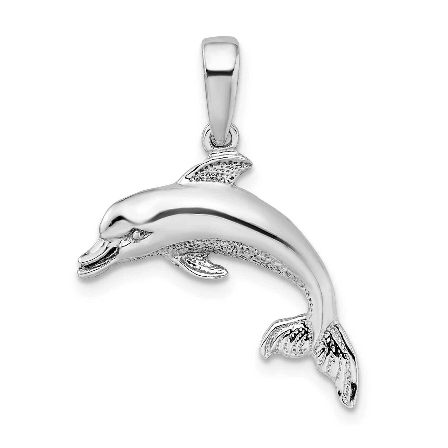 Dolphin Pendant Sterling Silver Polished QC10084, MPN: QC10084, 637218160259