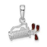 3D Enameled Golf Bag Pendant Sterling Silver Polished QC10673 by Men&#39;s Jewelry and Accessories, MPN…